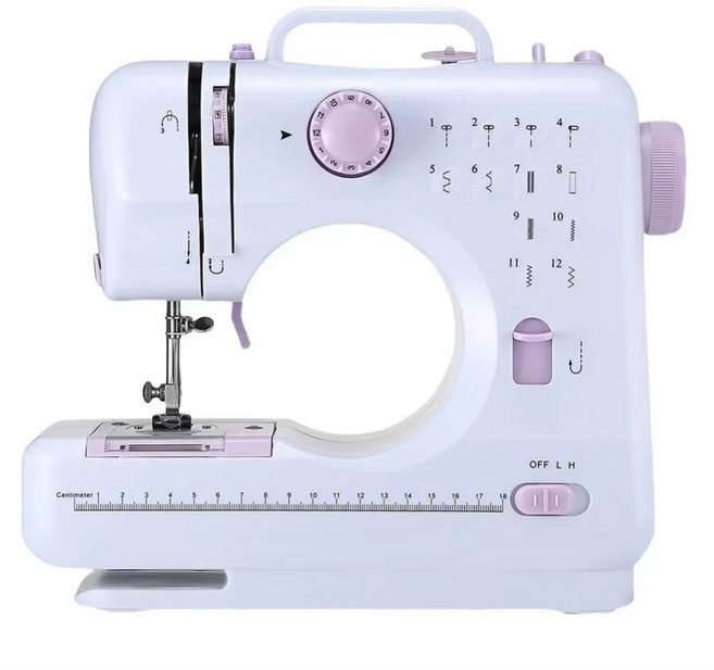 퀵픽스 휴대용 가정용 재봉틀 505A 업그레이드 된 전기 재봉틀 12 스티치 미니 재봉틀 가정용 두꺼운 소재 재봉틀 재봉틀 가정용