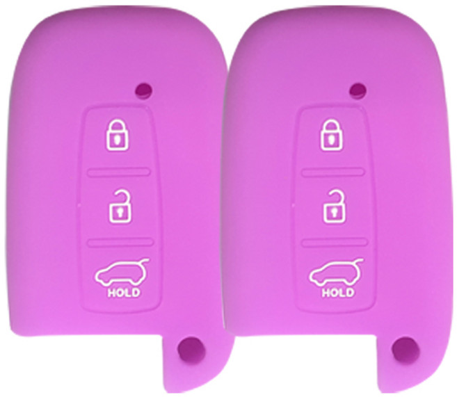 기아 올뉴모닝 레이 구형 (호환가능) 3버튼 실리콘 스마트키케이스 1+1, 퍼플, 2개