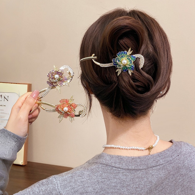 ZMBIRD 메탈 플라워 트위스트 핀 올림머리 3종세트 N5979