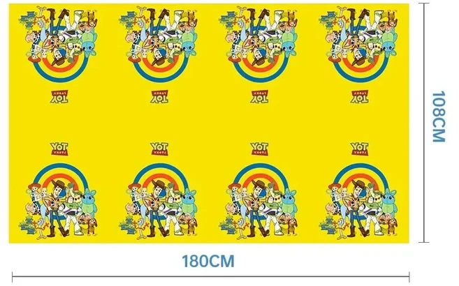 토이 스토리 테마 일회용 파티 식기 종이컵 테이블보 어린이 생일 용품, 02 1pcs tablecloth B