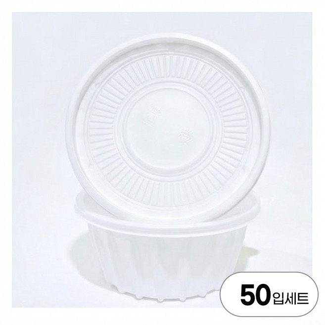 [국내생산] 대성F&B 테이크아웃 195파이 면용기 1050ml(소)용기+뚜껑 50 SET 배달용기