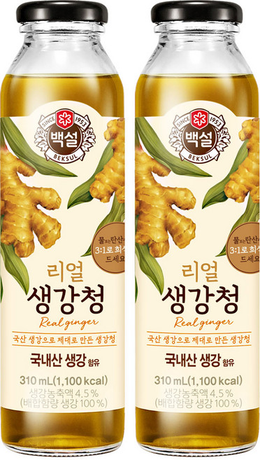 백설 리얼 생강청, 310ml, 2개