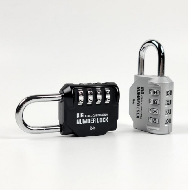 아이비스 7000 빅넘버자물쇠 12개세트 1갑 색상혼합 4자리 학교사물함 학원 학교 단체납품