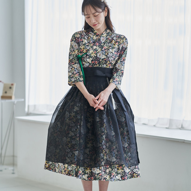 철릭원피스 생활한복 한여름 초록 원피스