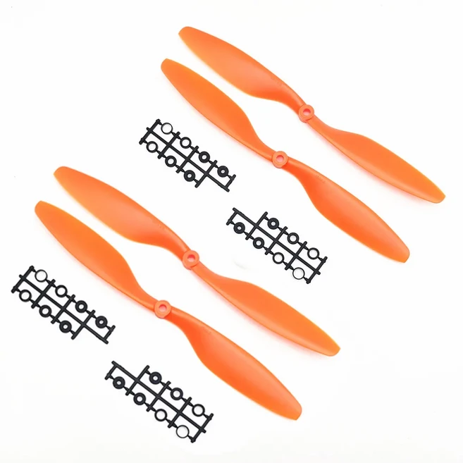 2/4pcs 1045 "프로펠러 CW 블레이드 DJI 쿼드 콥터 예비 부품 A2212 모터에 적합 (1/2 쌍), 01 1045 orange 2 pair