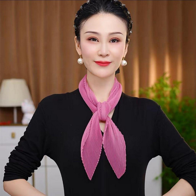 超值 春夏彩虹百搭漸變壓皺女士長條彩色夏季多功能絲巾圍巾 副廠商品