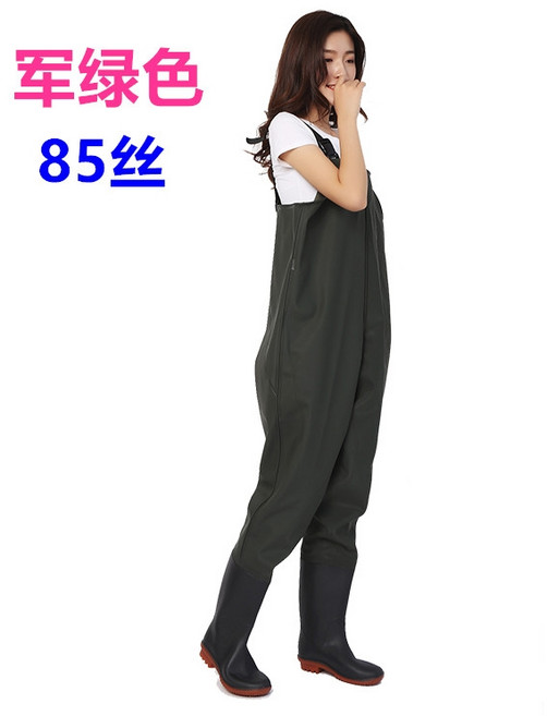 [완전방수] 강화 앞뒤 높이 조정 워터슈트 1벌 (발목부팅 포함 갯벌낚시용), 285, 녹색