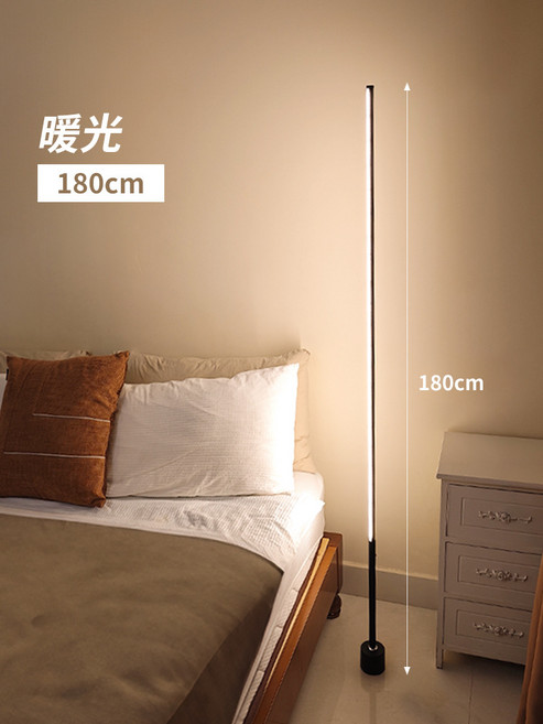 遙控小夜燈臥室睡眠兒童牀頭燈臺燈氛圍燈嬰兒餵奶護眼網紅落地燈, 180CM+黑色+暖光:≤36瓦