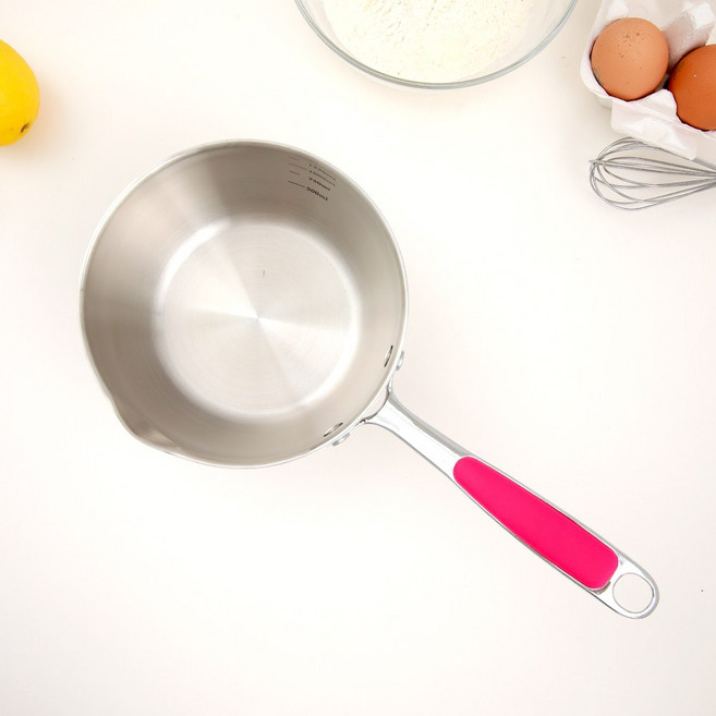 더로즈 인덕션 스펜 편수냄비 라면냄비 이유식 밀크팬 저렴한냄비, 1개, 실버, 14cm