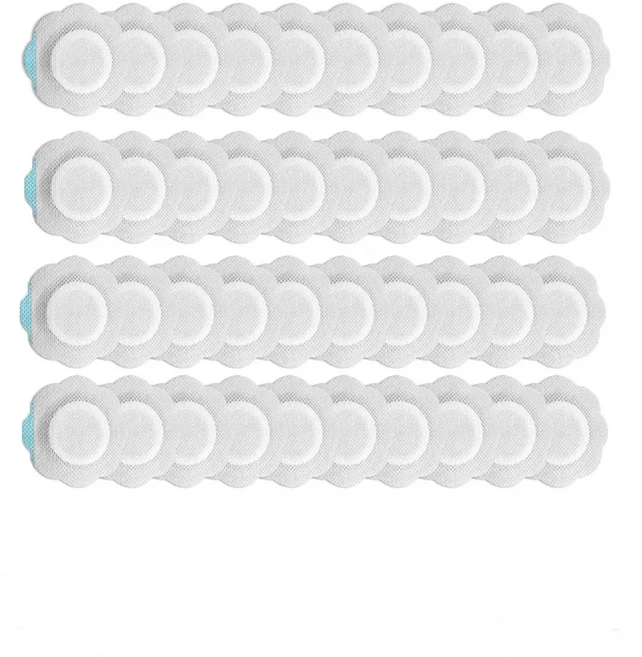 쿠쿠스토어 일회 피마자유 배꼽 패치 자가 점착 붕대 스펀레이스 천 스티커, 04 40PCS