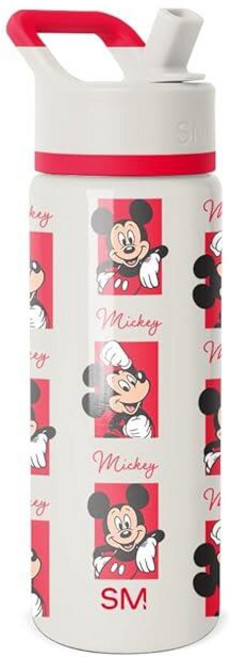 Simple Modern Kids Summit Water Bottle with Straw Lid | Disney Mickey Mouse 14oz Stainless Steel C, Disney-Mickey Montage