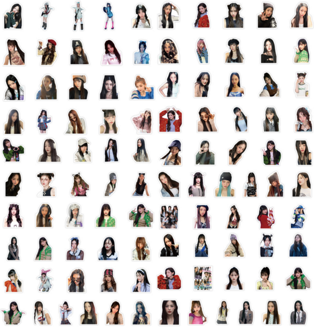 아이돌 스티커 15개 그룹 풀라인업 국내최다 옵션 선택형 대용량 다꾸 폰꾸, 1세트, NEWJEANS(뉴진스)/103Pcs