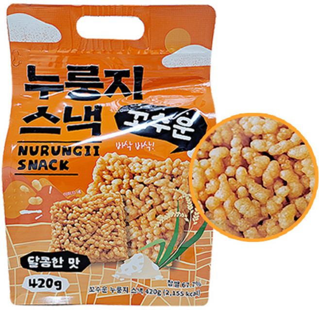 꼬수운 누룽지스낵 달콤한맛, 1개, 420g