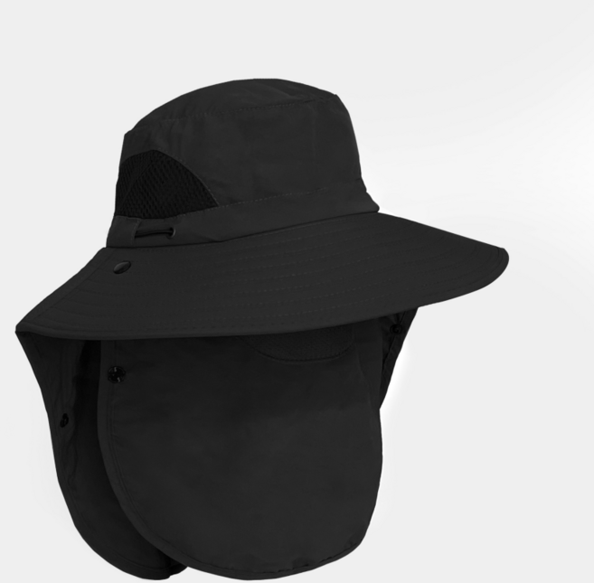 오프루어 햇빛가리개 등산 낚시 모자 썬캡 버킷햇, 56cm~60cm, 블랙
