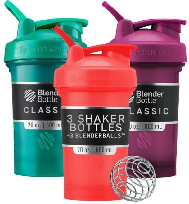 블랜더보틀 BlenderBottle 클래식 V2 쉐이커 병 스포츠 보틀 600ml 3개 레드 그린 플럼 - 쿠팡