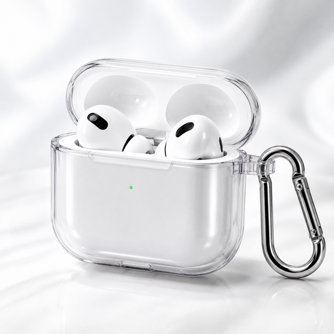 피키핏 에어팟4 키링 투명 실리콘케이스, 1개, airpods4케이스