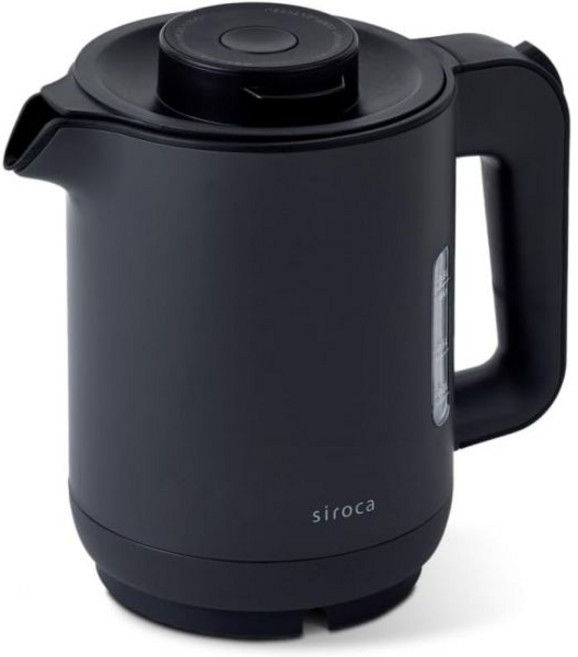 시로카 전기 주전자 SK-A151(H) 미니 냄비/전기 냄비/0.8L/1 300W/고출력/증기 절약 기능/안전한 디자인/탈부착 가능한 뚜껑/스타일/선물/현재], Black