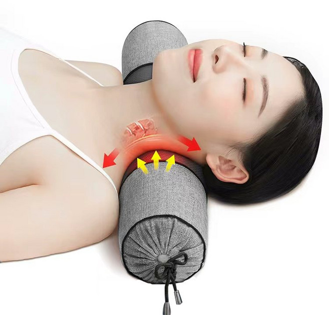 Modern Fashion 거북목 메밀 경추 목 베개 수면 보조 원형 Y01, 그레이, 1개