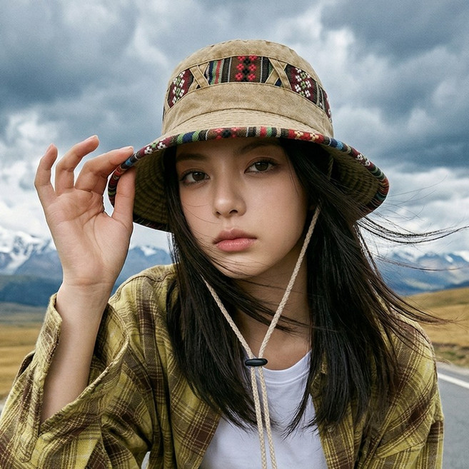 홀리마카로니 빅사이즈 남녀공용 에스닉 사파리 정글모자