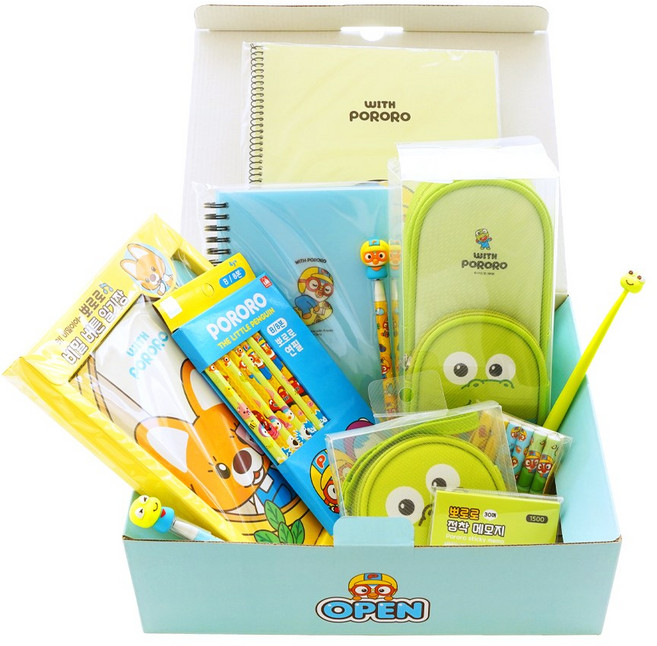 포포팬시 실속만점 럭키 선물박스 학용품 세트, 1세트, 뽀로로