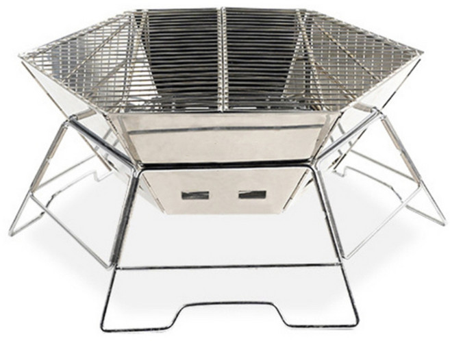 캠핑 그릴 육각화로대 접이식 바베큐 휴대용 간편화로, 1개