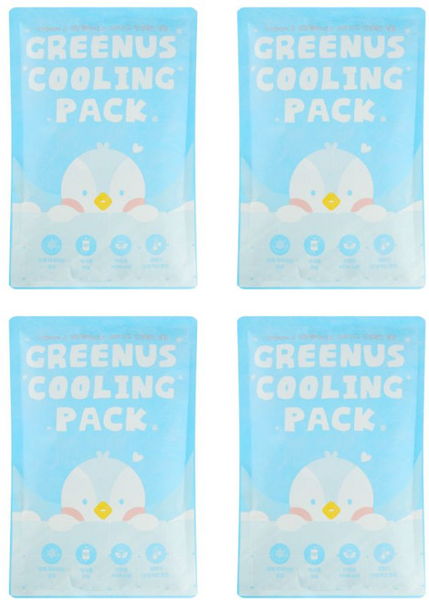 그린어스 쿨링 냉찜질팩 대형 사이즈 20X30 병원용 아이스팩 쿨팩 얼음마시지 국내생산, 4개
