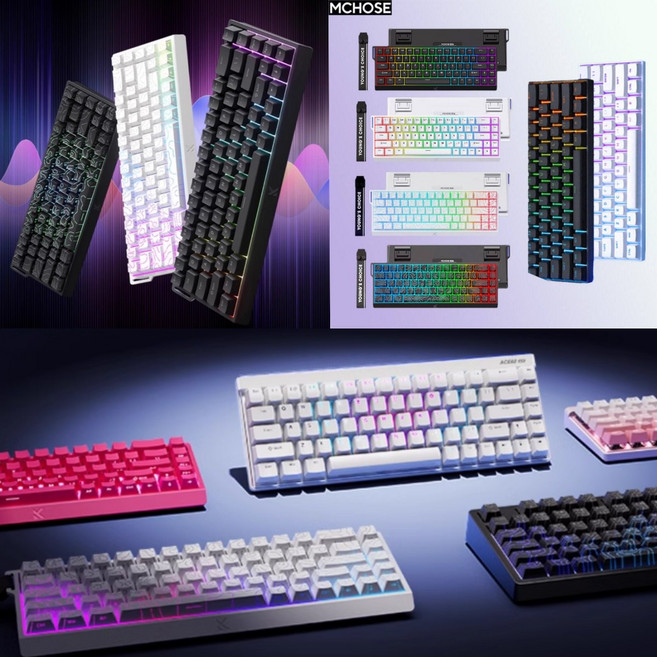 [성의] MCHOSE ACE 68/ACe 60PRO/ACE 60 마그네틱축 게이밍 키보드 전키축변경OK 128K RT0.01-3.4mm smtone 핫 인기신상 유선8K버전, Ace68게이밍(RGB)등고선화이트(TTC천왕게이밍축)