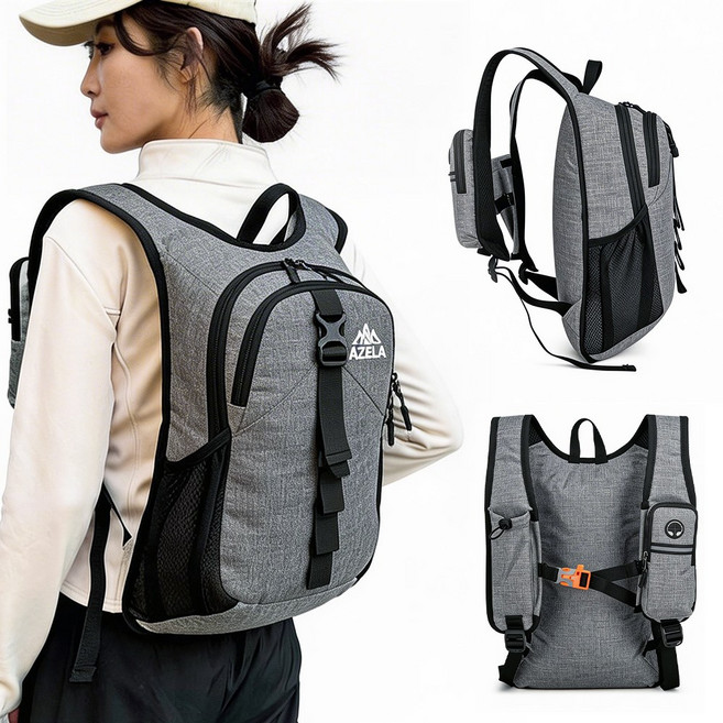 Jeernare 방수 초경량 3층 등산가방 접이식 수납 일체형 등산배낭 낚시 사이클 트레일러닝 백팩, 그레이