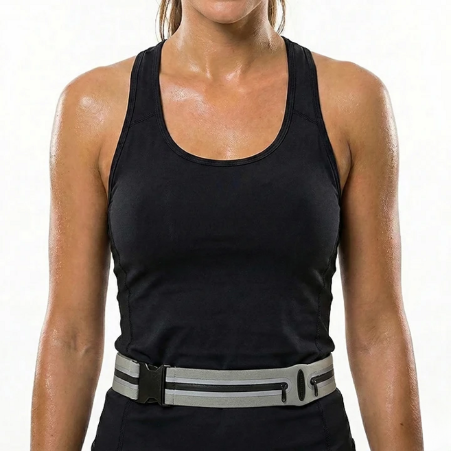 초슬림 방수 경량 러닝벨트, 그레이, 1개