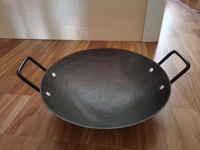 구식 철냄비 양귀 볶음팬 무코팅 두꺼운 둥근바닥 뾰족한바닥 가정용 무쇠냄비 무쇠냄비 건조팬 끈적임 없음, 28cm냄비마른냄비적당, 유니버설핏, 1개