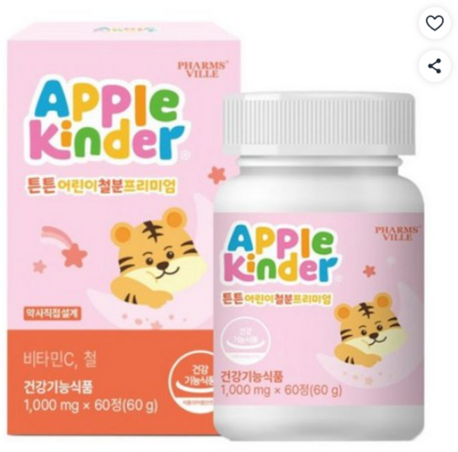 애플킨더 튼튼철분 프리미엄 60p, 60정, 1개