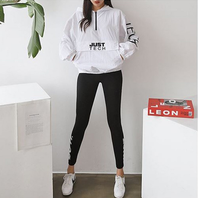 순이들 여성용 아노락 바람막이 레깅스 세트