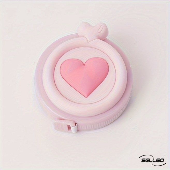 셀고 휴대하기좋은 미니양면줄자 150cm측정자, 2개, 핑크하트