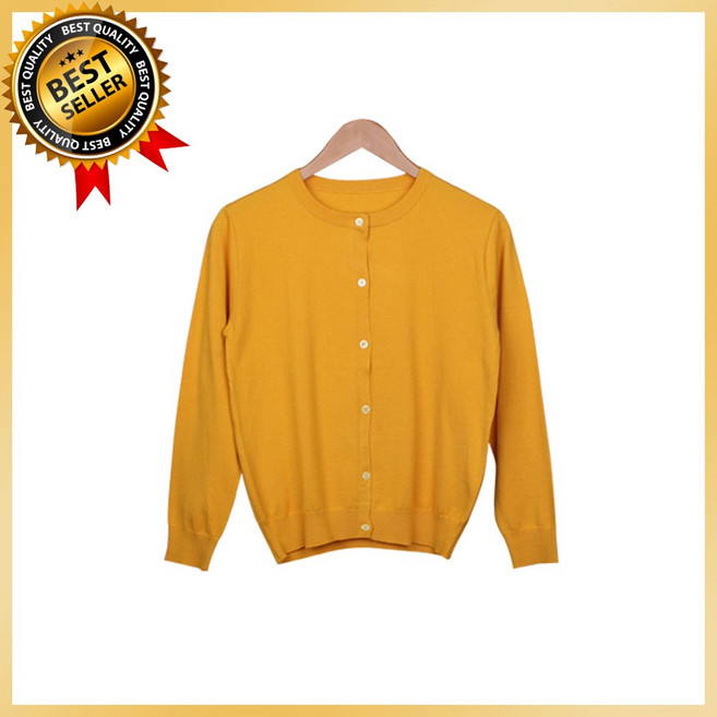 부드러운 캐시미어 루즈핏 라운드넥 여성 니트 가디건 숏 크롭