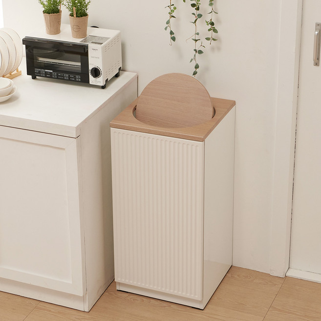 동화속나무 대용량 가정용 카페 3단 재활용 분리수거함, 화이트