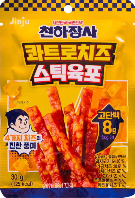천하장사 콰트로치즈 스틱육포, 30g, 10개