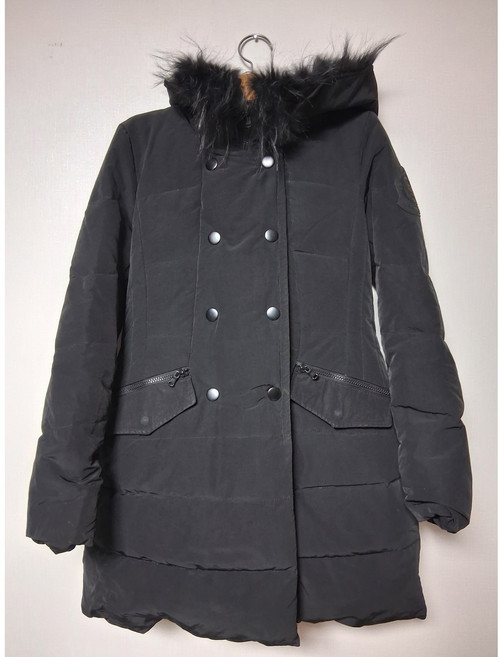 에고이스트 여성 덕다운 라쿤털후드 롱 패딩 코트/66/민구제