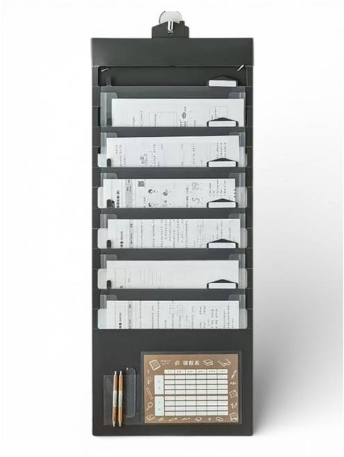 토모픽 벽걸이 서류 시험지 파일 정리 아코디언, 1개, 블랙