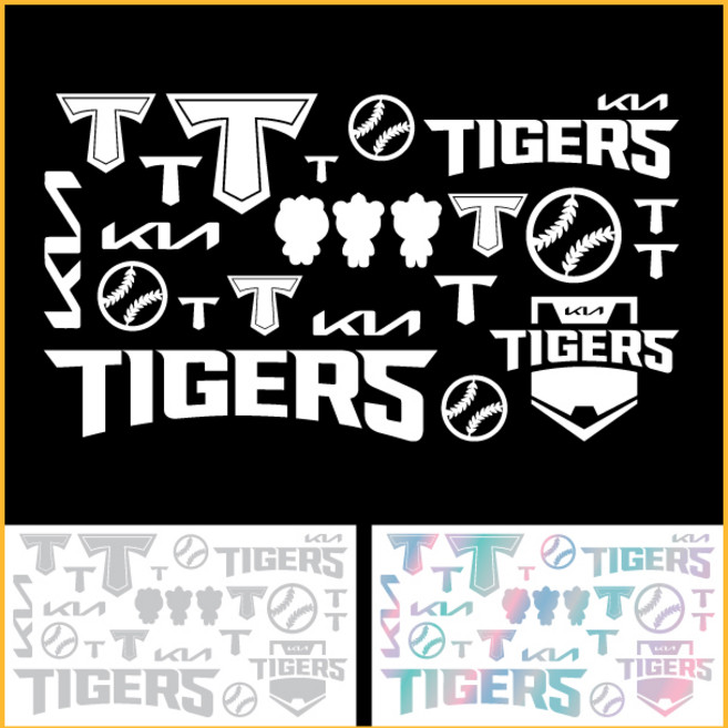 [KIA타이거즈] 컷팅스티커 KBO 프로야구스티커 자동차 응원봉, 1장, KIA타이거즈 블랙
