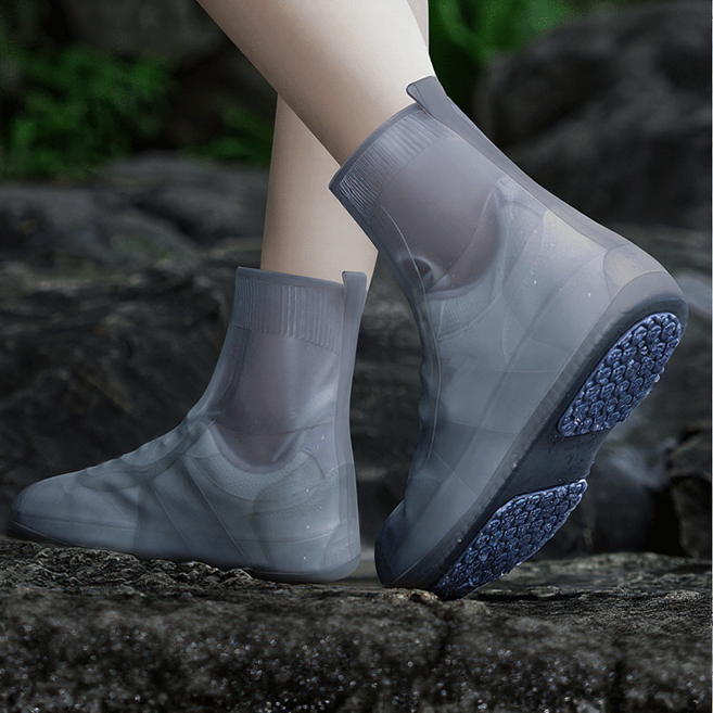 실리콘 신발 방수 커버 미끄럼방지 레인슈즈 신발덮개 장마대비, 블랙2XL, 1세트