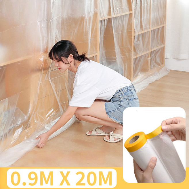 비오누랩 붙이는 대형비닐 덮개 보양 비닐 마스킹 커버링 테이프, 4개