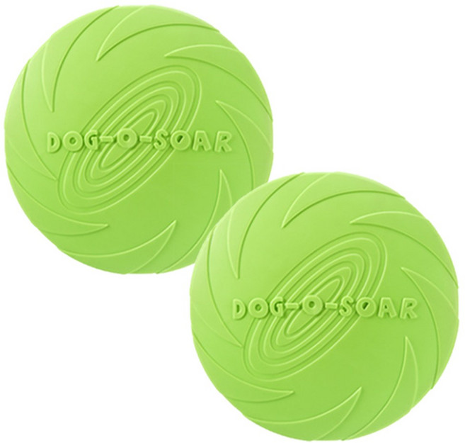 로로포우 강아지 원반 장난감 부메랑 놀이, 2개, 형광