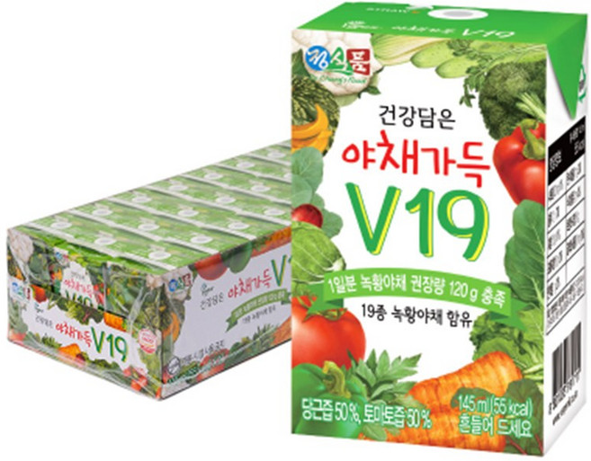 정식품 건강담은 야채가득 V19, 145ml, 24개