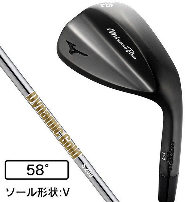 미즈노 MIZUNO 남성 프로 T1 블랙 웨지 5810V 로프트 58도 Dynamic Gold HT - 216321, S200