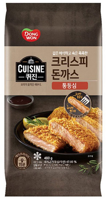 동원 퀴진 크리스피 돈까스(통등심) 480g, 1개