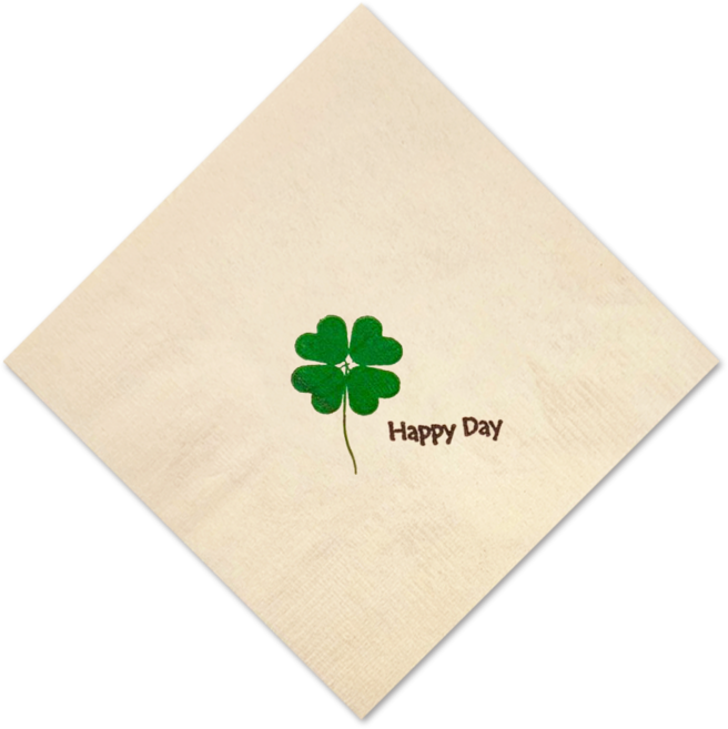 대나무 항균 냅킨 클로버, 400매, 1박스, 천연갈색 - 행복한 하루