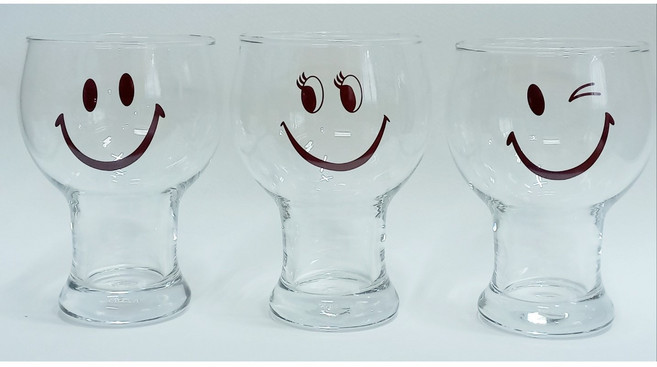 집에서 가볍게 먹기 좋은 스마일 맥주잔 6P 455ml (랜덤발송), 1세트