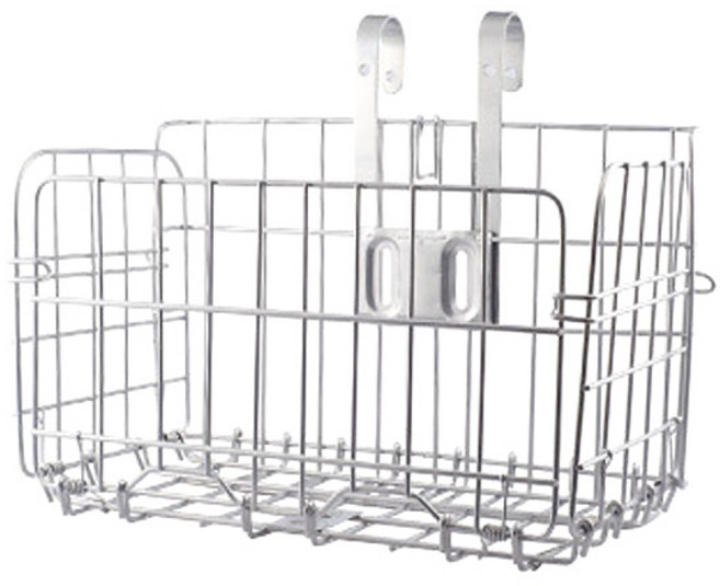 주닉스 자전거 바구니 철 걸이형 접이식 접는 탈부착 원터치, 실버, 1개