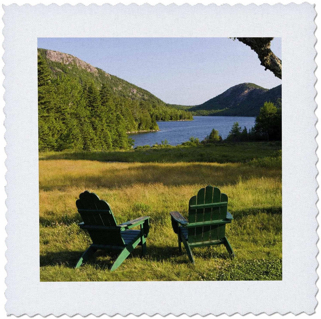 3dRose qs_90666_2 Adirondack 의자 마운트 데저트 아일랜드 메인 - US20 JMO0685 - Jerry 및 Marcy Monkman - 퀼트 스퀘어 6, 1개, 기타