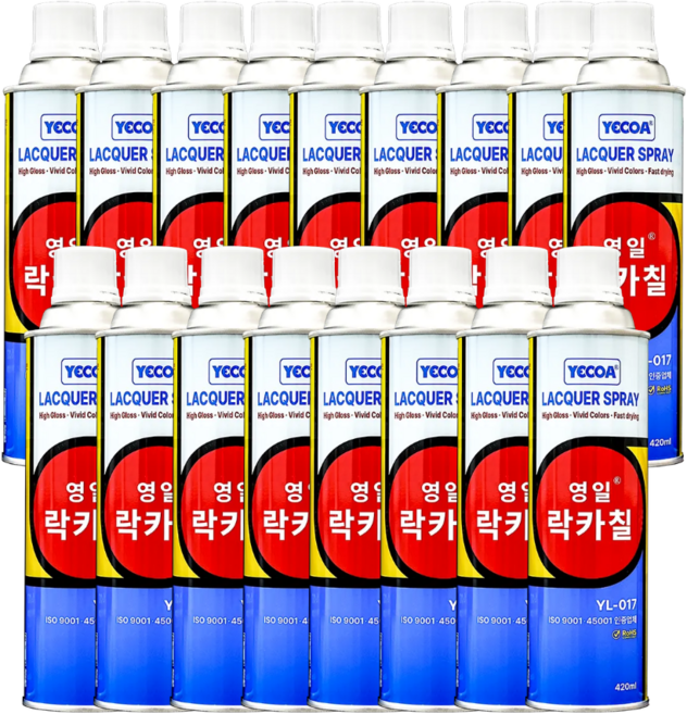 오케이 영일 락카 1박스(40개입) 스프레이 리폼 DIY 도색, 적색, 1박스